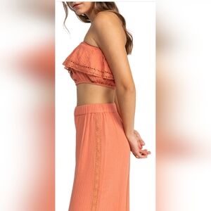 Golden Tropic Halter Crop Top